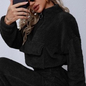 Fuzzy Black Pullover